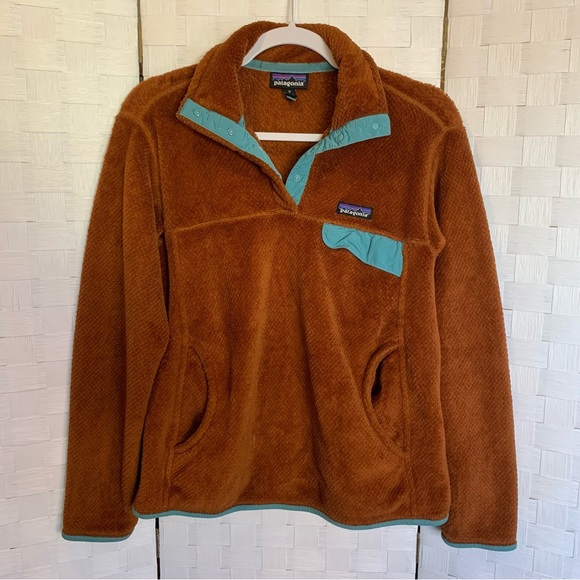 Patagonia Jackets & Blazers - Patagonia Re-Tooled T-Snap Pullover Jacket women’s size medium brown and teal